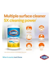 Clorox Disinfecting Wipes Crisp Lemon 75 Wet Wipes
