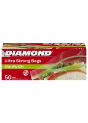 دايموند أكياس السندويتش بسحاب 50 كيس - شفاف