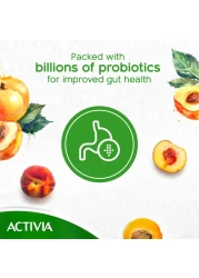 أكتيفيا زبادي مخفوق كامل الدسم بالخوخ والمشمش 120 غرام حزمة من 8