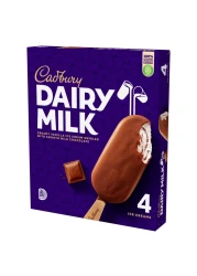 Cadbury Dairy Milk Creamy Vanilla Ice Cream Swirled With Smooth Milk Chocolate 100ml Pack of 4
