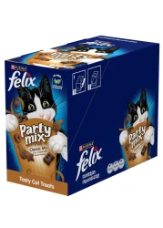 Purina Felix Party Mix Classic Mix Dry Cat Treats, 60g Pack of 8