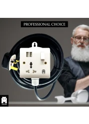 Hassan Single Socket USB Universal Power Outlet 30 meter Extension Cord, White, Mobile Charger, Long Wire Extension