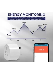 المقابس الذكية التي تعمل مع Alexa Google Home والأشياء الذكية Smart Socket مع التحكم عن بُعد ودالة مؤقت 2.4 GHz Wi-Fi فقط