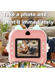 Yeasha,Kids Rechargeable Camera Instant Print ,Mini Photo Printing Camera for Kids,1080P Digital Camera, 2.4 LCD Screen,32G SD Card,High Definition,ABS Body