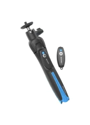 بنرو مي فوتو BK15 حامل ثلاثي القوائم صغير وعصا سيلفي مع جهاز تحكم عن بُعد - أسود وأزرق-