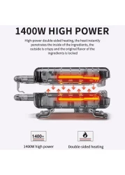 Fried Egg Cooker &amp; Pancake Maker 4 Slot Non-Stick Electric Breakfast Griddle, Easy-Clean Pan for Pancakes, Eggsand More