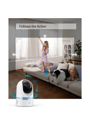 Eufy Indoor Security PT Pan And Tilt Security Camera 2K White