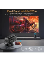 Wownect - HY320 Mini Andorid Portable Projector with Gaming Console 2 in 1 Gaming Projector 1080P Smart Projector FHD 4K Supported Video Projector