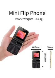 هاتف Hope Flip المحمول مع تسجيل تلقائي للمكالمات، راديو FM، قرص سريع، صوت سحري، GSM ثنائي SIM، هاتف محمول قابل للطي لكبار السن - أزرار كبيرة، مكبر صوت عالٍ، عمر بطارية طويل
