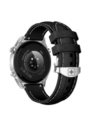 سويس ميليتاري دوم 3 ساعة ذكية بنظام تحديد المواقع العالمي (GPS) باللون الأسود وسماعات فيكتور 4 اللاسلكية داخل الأذن بتقنية البلوتوث باللون الأسود مع أحزمة بديلة