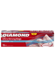 Diamond Freezer Zipper Large Clear 15 Bags