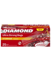 دايموند أكياس التخزين بسحاب بحجم متوسط 25 كيس - شفاف