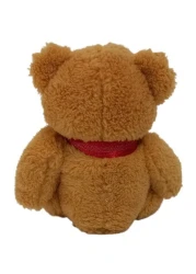Plush Teddy Golden Brown with Red Ribbon 15cm