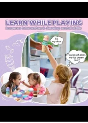 Radiotronics Ice Cream Toys for Kids, Food Toys & Play Kitchen Accessories, Plastic Food, Ice Cream Toy, Play Food & Kitchen Toys, Ice Cream Set, Gift for 3 Year Old Boy Or Girl