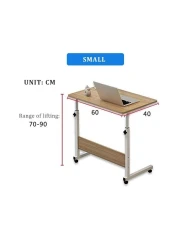 Bedside Desk C shaped Base Laptop Desk Home Office Side Table Mobile Table Workstation Overbed Table with Castors Overbed Table Suitable for All Kinds of Laptops and Tablets Writing
