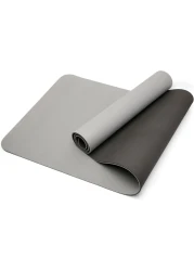 MahMir Yoga Mat Anti-Slip Exercise Mat with Carrying Bag Fitness Mat for Pilates 183CM*61CM*6MM Thickness for Woman Man Beginners Dark Grey + Black