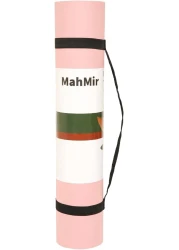 MahMir Yoga Mat Anti-Slip Exercise Mat with Carrying Bag Fitness Mat for Pilates 183CM*61CM*6MM Thickness for Woman Man Beginners Dark (Pink + Light Grey)