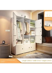 SUPAAR Cube Storage Organizer with Doors Modular Closet Storage Cabinet for Bedroom, Living Room, Office Durable Plastic Shelving Unit for Clothes, Toys
