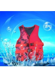 Life Jacket Safety Vests Water Suit Kayak Boating Swimming Surfing Drifting Gear, Size Large, 60 to 75 Kg. - Red