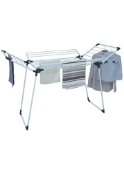 Winsor Cloth Drying Foldable Stand 21 Meters Strong and durable tubes with Rust Proof Powder Coating Clothes Dryer Drying Stand Laundry Heavy Duty Clothing Racks - WR80827 White