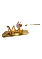 24K Gold Plated Rose Artificial Flowers Gold Dipped Rose with MUM Sign Stand