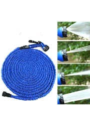 3 Times Expandable Flexible Garden Hose Leak-Proof High-Pressure Telescopic Hose No Kinks Flexible Hose with 7 Functional Spray Nozzles Used for Car Wash Watering (100FT / 30M)