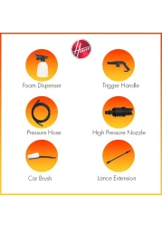 هوفر جهاز غسل بالضغط بقوة 120 بار وقدرة 1600 واط - متعددة الألوان HPWM1612