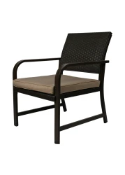 Jeffcoco Furniture Garden Lounge Set,Outdoor Chair with Cushions,Patio Outdoor Balcony Seat,Coffee Shop Set