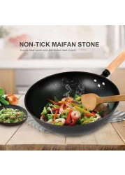 طقم أدوات الطهي من GStorm - مجموعة مكونة من 3 قطع: مقلاة ووك، مقلاة للقلي، قدر مع غطاء، أواني طهي غير لاصقة بحجر الماي فان لطهي البيض وأدوات الطهي