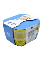 آر كي طقم أكواب سيراميك 266 ملل 4 قطع - متعدد الألوان