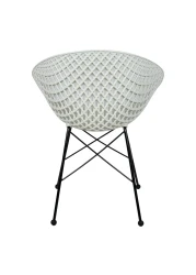 Jeffcoco Furniture industrial stylel Chair Modern Design Dining Chair For Home,Restaurant,Office Desk Reading,Coffee Shop,Indoor Outdoor Chair (White)