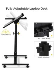 Laptop Table Small Folding Lap Desk Bed Tray Portable Foldable Table for Working Reading Studying