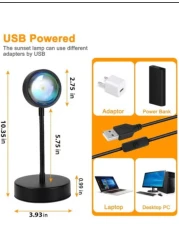 Sunset Lamp Projector Led Lights for Bedroom Night Light RGB Lights Sun/Sunlight/Sunrise Lamp 10w 360&deg; Rotation Rainbow Projection Room