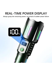 High-Power LED Flashlight &ndash; USB Rechargeable Tactical Lantern with Telescopic Zoom, Long-Distance Lighting, Waterproof Outdoor Torch for Camping, Hiking,