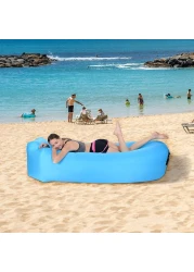 Portable Inflatable Air Bed Sofa Outdoor Beach Camping Sleeping Bag Couch Lounger Chair Sleeping Bag Air Chair for Travelling, Camping, Hiking and Beach Parties