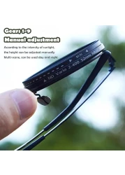 Rounded Polarized Sunglasses for Men &ndash; 1-9 Gears Adjustable ND Filter Lenses, UV400 Protection, Anti-Glare Beach &amp; Driving Sunglasses
