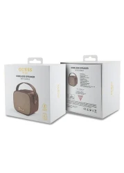 CG Mobile Guess Wireless Speaker with Handle, PU Leather, Bluetooth V5.3, 1200mAh Battery, Studio Quality Sound, AUX, TWS, TF Card, 4H Playtime, 112&plusmn;3 dB Sensitivity - Brown