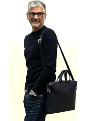 LACAMBRA Genuine Leather Laptop Bag for Women Men Protective Computer Laptop Shoulder Bag Premium Business Office Briefcase Messenger Sleeve with Belt 15 Inch Laptop Carrier Adjustable Strap, Brown