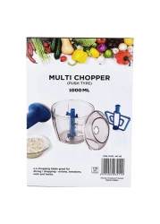 Elegante Slicer Push Type Square Shaped Multi Chopper 1000ml