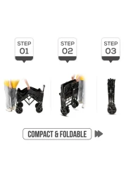 Teknum Folding Wagon Cart w / Canopy - Black