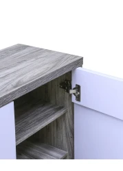 خزانة أحذية أنيقة ذات لونين مع 3 أرفف - مخزن أحذية مدمج للمدخل أو غرفة النوم مع تصميم خالٍ من المقابض وأرجل بلاستيكية قوية