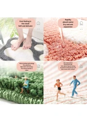 سجادة حمام رمادية على شكل سحابة متجمعة ناعمة ومضادة للانزلاق، سجادة حمام ماصة للماء، سجادة حمام أرضية الحمام، قابلة للغسل في الغسالة (45 × 75 سم)