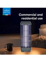 Brave Electric Mosquito Killer Bug Zapper with 15W UV Lamp, Powerful Indoor &amp; Outdoor Insect Trap, Quiet, Safe, and Effective for Home, Kitchen, Patio, and Commercial Use (GREY BIK-04)
