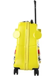 Children's Ride-On Suitcase,Travel Rolling Kid's Luggage, Children Trolley Hard Shell Carry on Luggage,Travel Suitcase with Safety Belt &amp; Telescoping Handle,Children's Day Gift (20 Inch) - Yellow