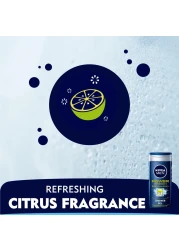 NIVEA MEN 3in1 Shower Gel Body Wash Power Fresh 24h Fresh Effect Citrus Scent 250ml