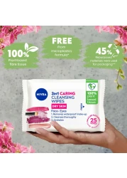 نيڤيا مناديل 3 في 1 لتنظيف الوجه اللطيفة، للبشرة الجافة والحساسة، 25 منديل