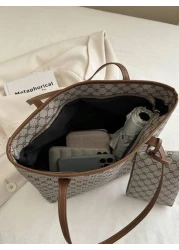 New Minimalist Retro Large Capacity Tote Bag Zipper Opening Lightweight Soft Sided Shoulder Bag Suitable For Women s Daily Casual Use