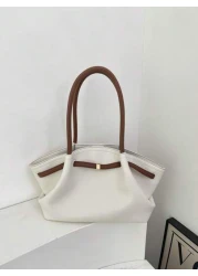 حقيبة يد جلدية قماشية من نوع Feisture، سعة كبيرة ذات لون أساسي، أنيقة وناضجة للنساء، بتصميم كلاسيكي، مناسبة للفتي