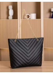 Lightweight Business Casual Chain Tote Bag Women s Large Capacity Shoulder Bag Simple Solid Color Handbag Chevron Chain Shoulder Tote Bag Mothers Day Gift For Mom For Teen Girls Women College Students
