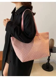 حقيبة كتف حريرية كبيرة السعة لطالبة الجامعة للتنقل، حقيبة كتف نسائية